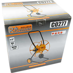 CC Wózek metalowy na wąż ogrodowy 60m 1/2'