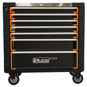 CC Wózek warsztatowy szeroki czarny (7 szuflad)