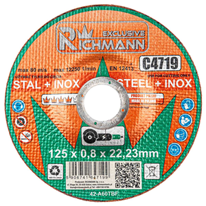 CC Tarcza do cięcia metalu INOX wypukła 125x0,8mm