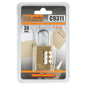CC Kłódka stalowa na szyfr złota 30mm