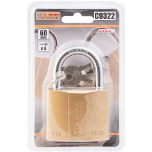 CC Kłódka złota 60mm 4 kluczyki