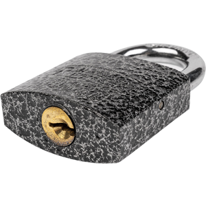 CC Kłódka stalowa czarna osłona gumowa 40x17x6mm