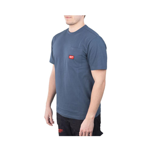 MX T-Shirt krótki rękaw z kieszenią niebieski "S"