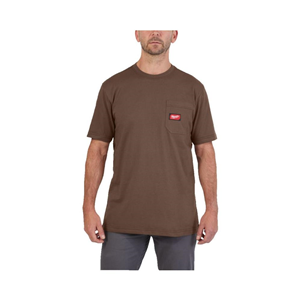 MX T-Shirt krótki rękaw z kieszenią brązowy "M"