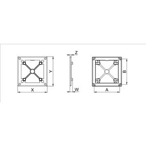 AW Ramka do panelu 14x14cm fi100 szara RW100SZ