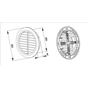 AW Osłona wentylacji fi100 TUOS. satyna