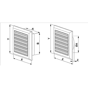 AW Osłona went. 14x14 TŻRS. fi100 PLUS T38BR brąz