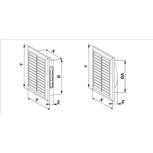 AW Osłona went. 14x14 TUS.fi100 T61cz czarna