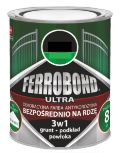Farba antykorozyjna Ferro Ultra Młotkowy 0,7 l, antracytowa RAL 9007