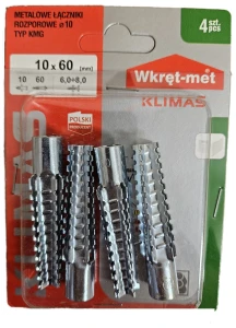 Kołek metalowy do gazobetonu KMG-10, blister