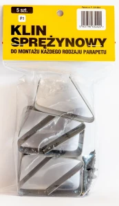 Klin sprężynowy do parapetów F1 z otworami, 5 szt.